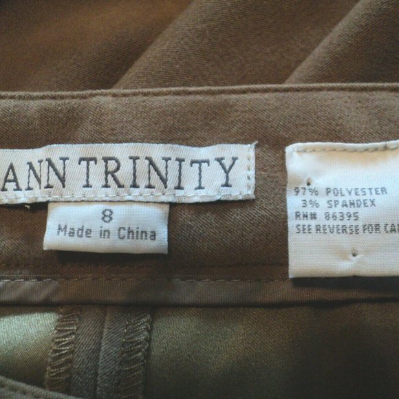 Ann Trinity Pants Size 8 Suede-Look Golden Tan - Picture 7 of 7